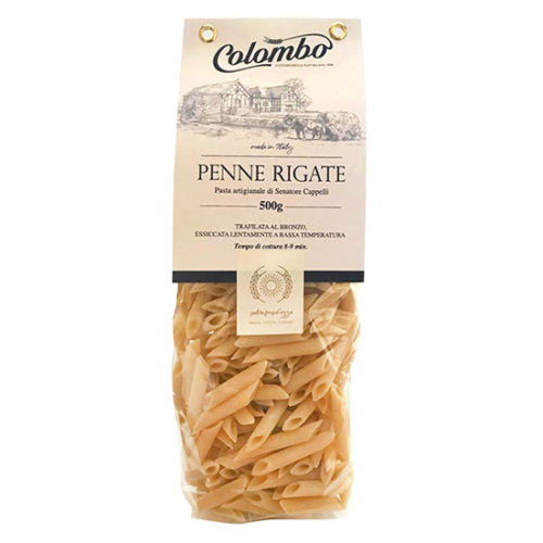 Penne Rigate Artisanal pasta by Senatore Cappelli, Bronze drawn, slowly dried