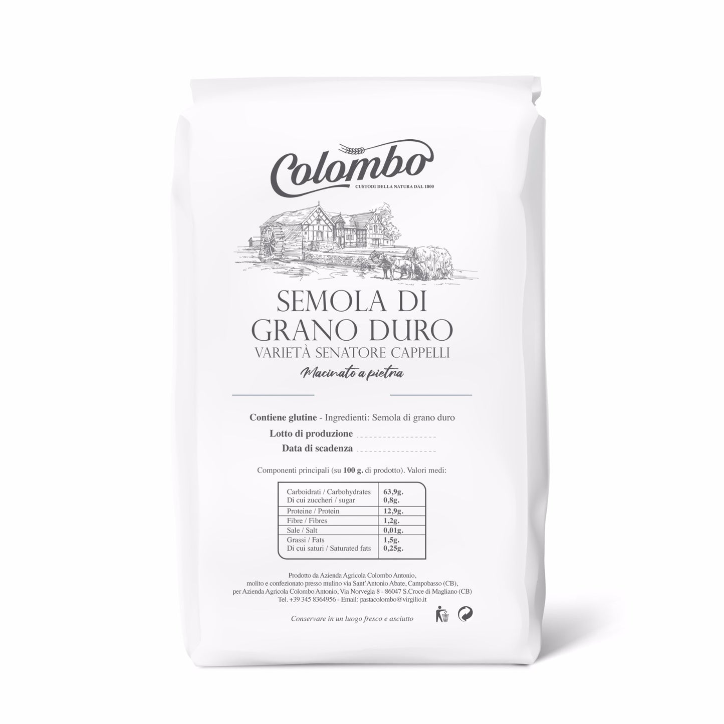Senatore Cappelli stone-ground durum wheat semolina 11 lbs